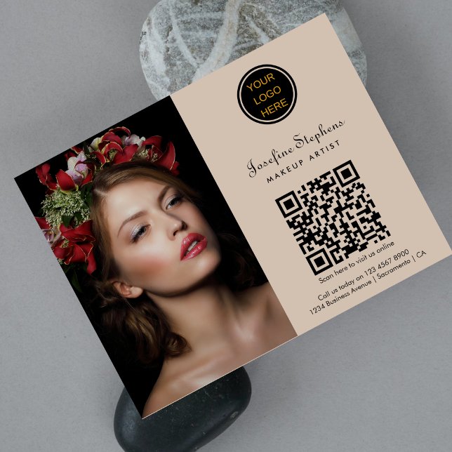  Makeup Artist Beauty Salon Business Logo QR Code  Flyer (Creator Uploaded)