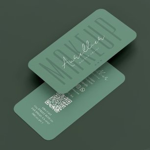 Makeup Artist Beauty Salon Dusty Teal Modern Business Card