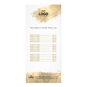 makeup artist beauty salon esthetician price list rack card