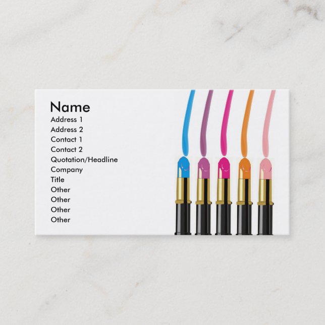 Makeup Artist, Beauty Salon, etc., Business Card (Front)