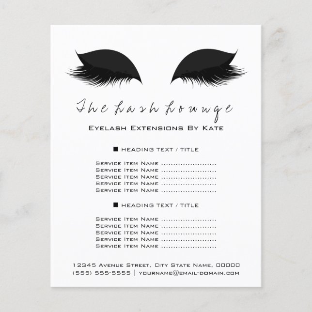 Makeup Artist Beauty Salon Flyer Black White (Front)