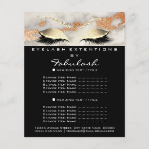 Makeup Artist Beauty Salon Flyer Marble Coral Gold