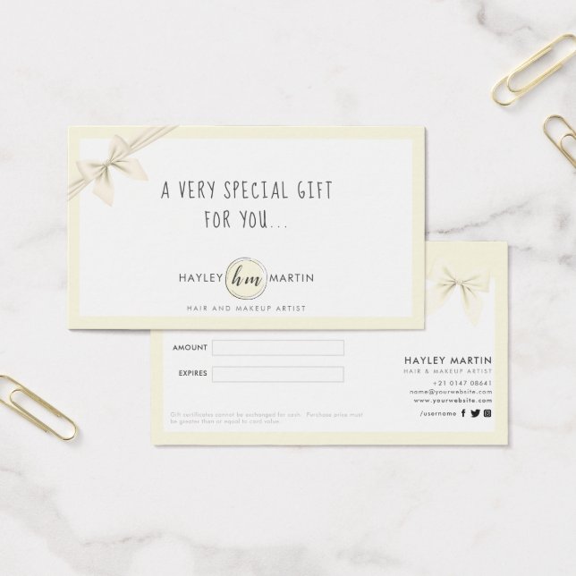 Makeup Artist Beauty Salon Gift Certificates (Office)