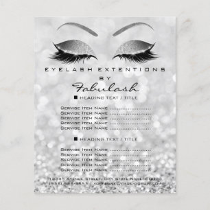 Makeup Artist Beauty Salon Glitter Flyer Gray Silv