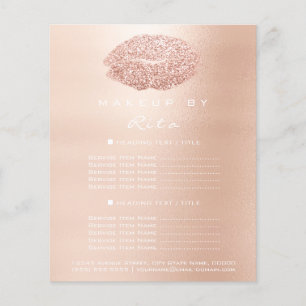 Makeup Artist Beauty Salon Glitter Flyer Pink Lips