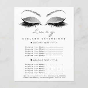 Makeup Artist Beauty Salon Glitter Price List Whit Flyer