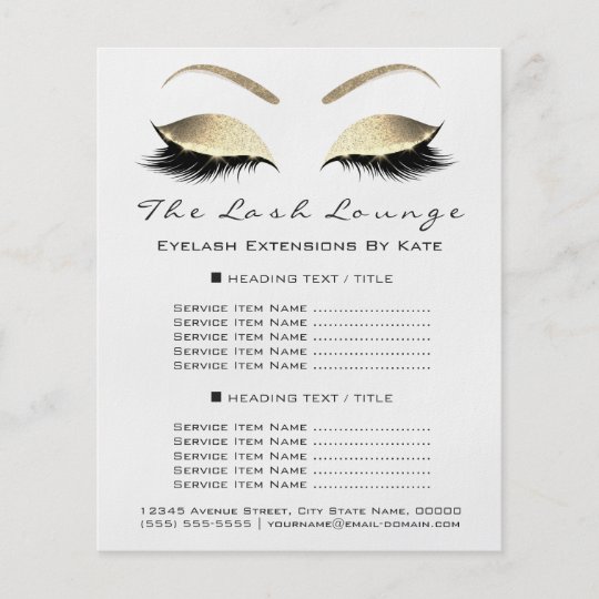 Makeup Artist Beauty Salon Gold Glitter Flyer Glam