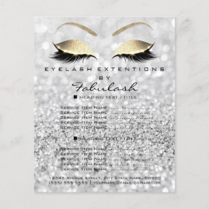 Makeup Artist Beauty Salon Gold Glitter Flyer Gray