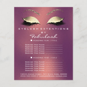 Makeup Artist Beauty Salon Gold Glitter Flyer Rose