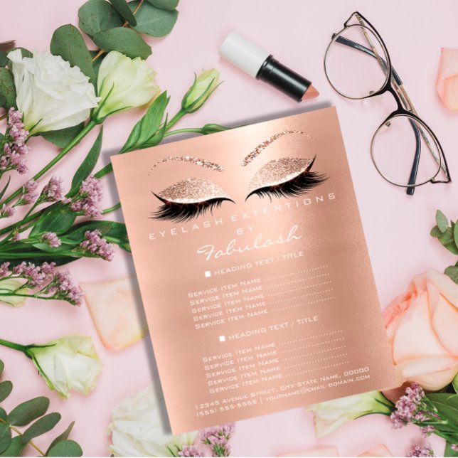 Makeup Artist Beauty Salon Gold Lash Flyer White (Makeup Artist Beauty Salon Gold Lash Flyer White)