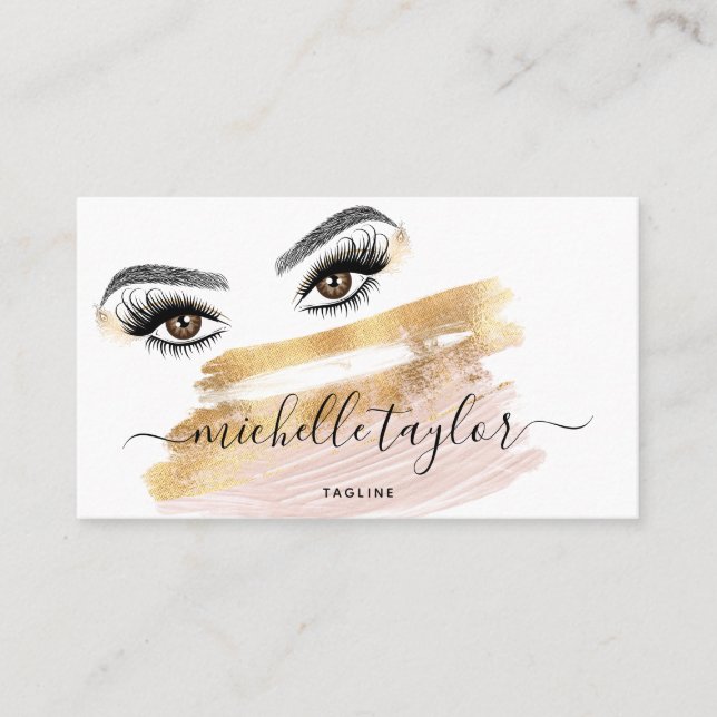 Makeup artist Beauty Salon Lash Extension Feather  Business Card (Front)