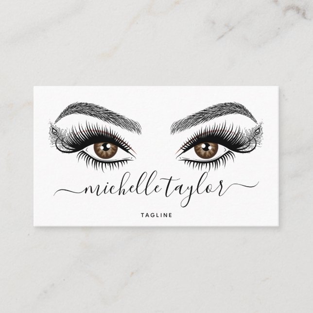 Makeup artist Beauty Salon Lash Extension Feather  Business Card (Front)