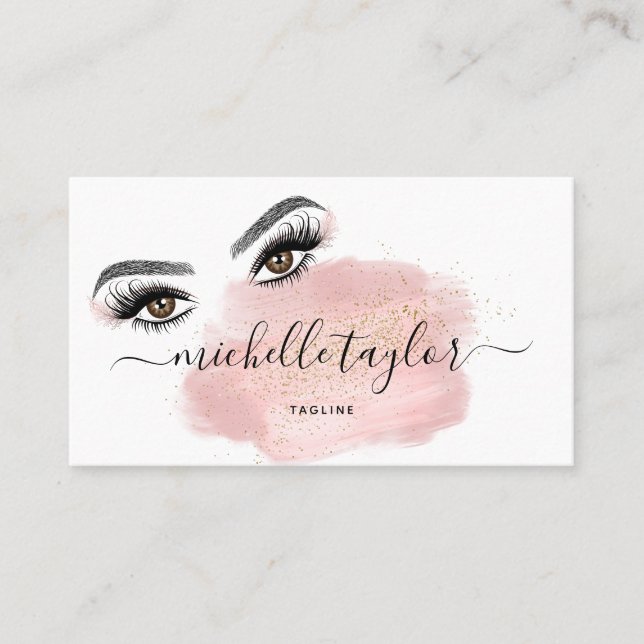 Makeup artist Beauty Salon Lash Extension Feather Business Card (Front)