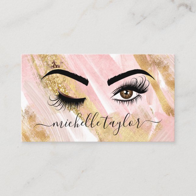 Makeup artist Beauty Salon Lash Extension wink eye Business Card (Front)