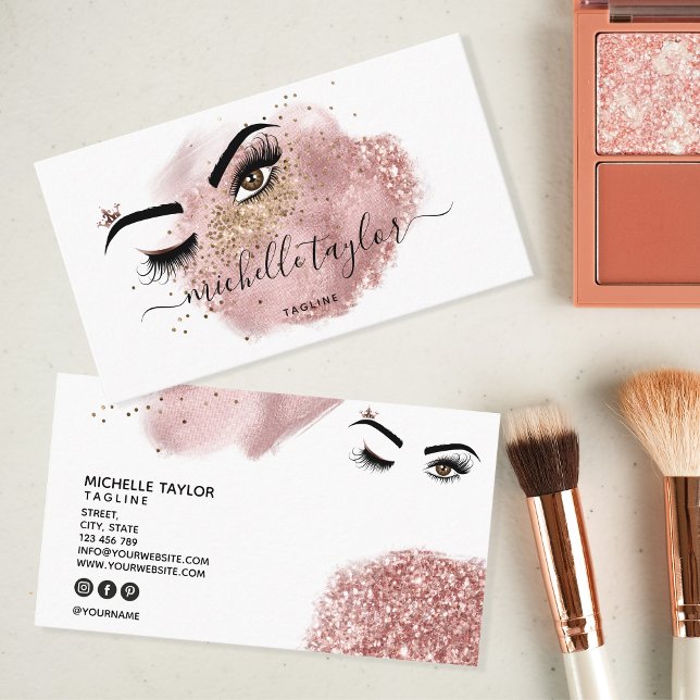 Makeup artist Beauty Salon Lash Extension wink eye Business Card (Creator Uploaded)