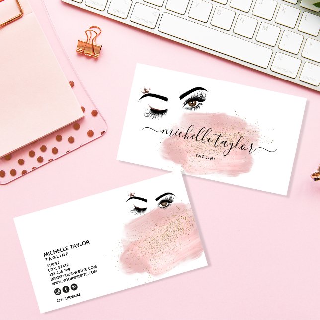 Makeup artist Beauty Salon Lash Extension wink eye Business Card (Creator Uploaded)