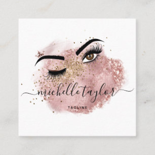 Makeup artist Beauty Salon Lash Extension wink eye Square Business Card