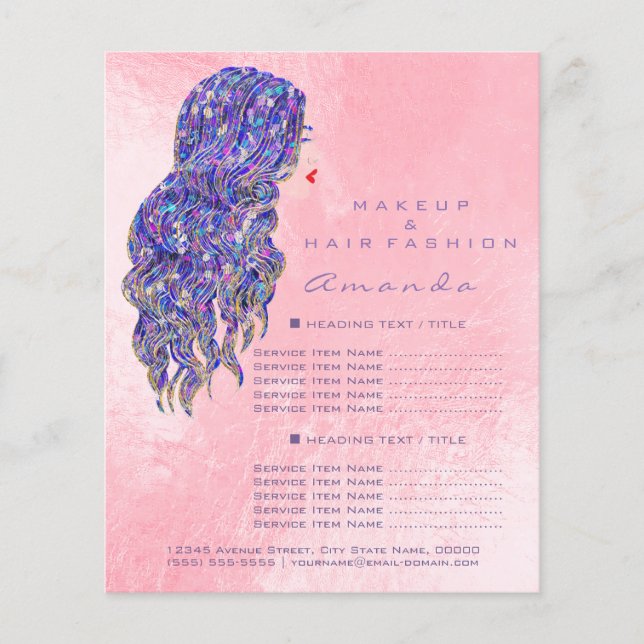 Makeup Artist Beauty Salon Lash Flyer Pastel Ombre (Front)