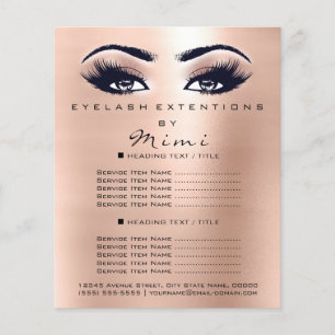 Makeup Artist Beauty Salon Lashes Flyer Eyes Rose