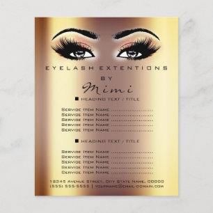 Makeup Artist Beauty Salon Lashes Flyer Peach Gold