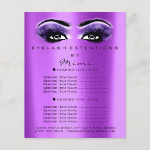 Makeup Artist Beauty Salon Lashes Flyer Purple