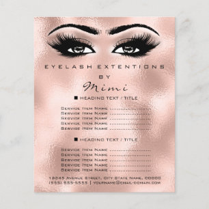 Makeup Artist Beauty Salon Lashes Flyer Rose Pink