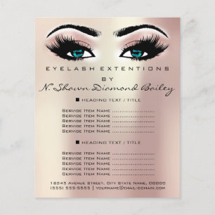 Makeup Artist Beauty Salon Lashes Rose Blue Eyes Flyer
