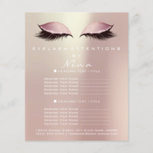 Makeup Artist Beauty Salon Pink Gold Glitter Flyer