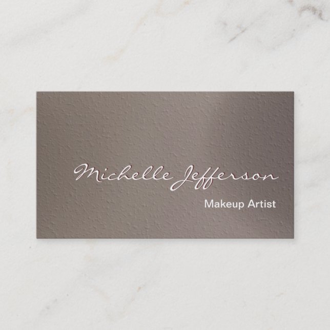 Makeup Artist Beige Background Business Card (Front)