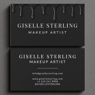 Makeup Artist Black Dripping Luxe  Business Card