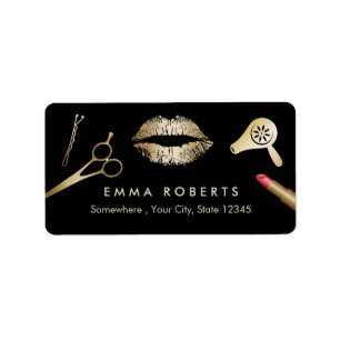 Makeup Artist Black & Gold Beauty Salon Salon Label