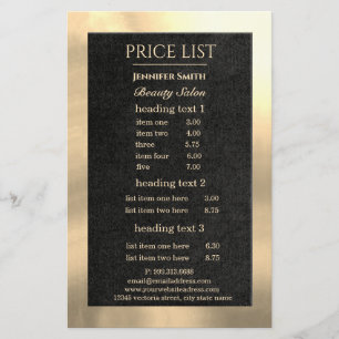 Makeup Artist Black Gold flyer