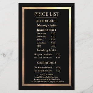 Makeup Artist Black Gold Frame flyer