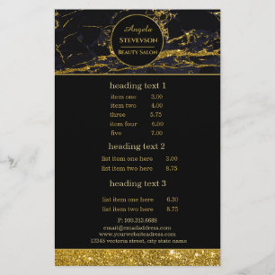 Makeup Artist Black Gold Marble flyer