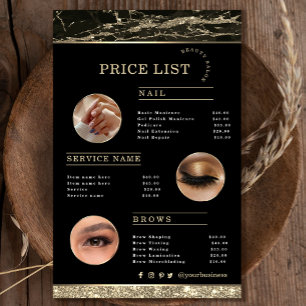 Makeup Artist Black Gold Marble flyer