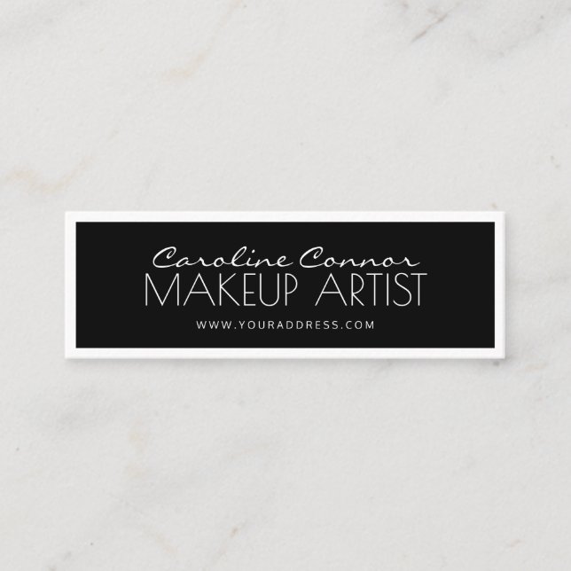 Makeup Artist Black & White Bordered Card (Front)