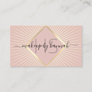Makeup Artist Blush Pink & Gold Beauty Salon Business Card