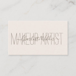 Makeup Artist Blush Pink Signature Script Business Card