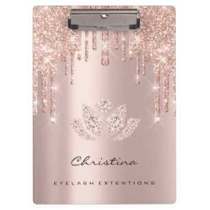 Makeup Artist Brown Eyelashes Spark Diamond Lotus Clipboard