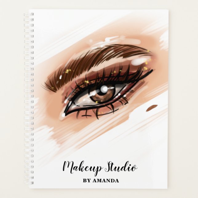 Makeup  Artist Brown Eyes Long Lashes Planner (Front)