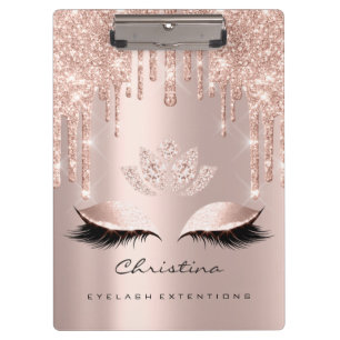 Makeup Artist Brown Wax Lashes Spark Diamond Lotus Clipboard