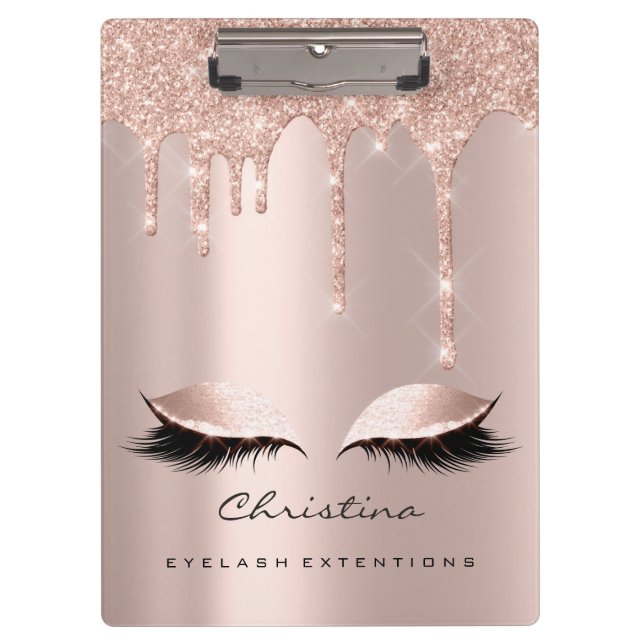 Makeup Artist Brown Wax Lashes Spark Event Eyes Clipboard (Front)
