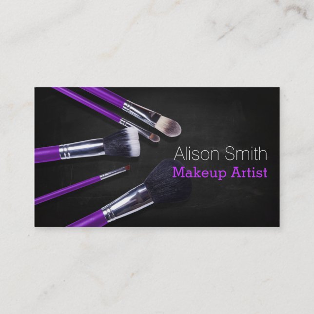 Makeup Artist brushes / Cosmetic Brushes Business Card (Front)