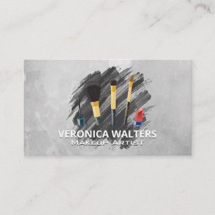 Makeup Artist Brushes Modern Loyalty Card
