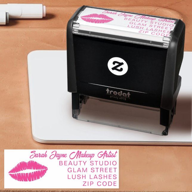 Makeup Artist Business Address Self-inking Stamp  (Perfect address stamp for your makeup business. Just add your details)