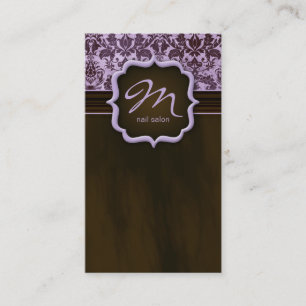 Makeup Artist Business Card Damask Purple Brown