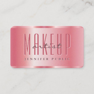Makeup Artist Business Card Elegant Rose Gold Luxe