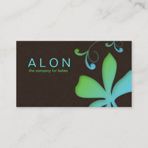 Makeup Artist Business Card Flower Blue Green