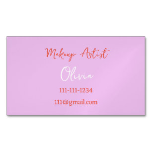 MAKEUP ARTIST BUSINESS CARD PINK AND RED