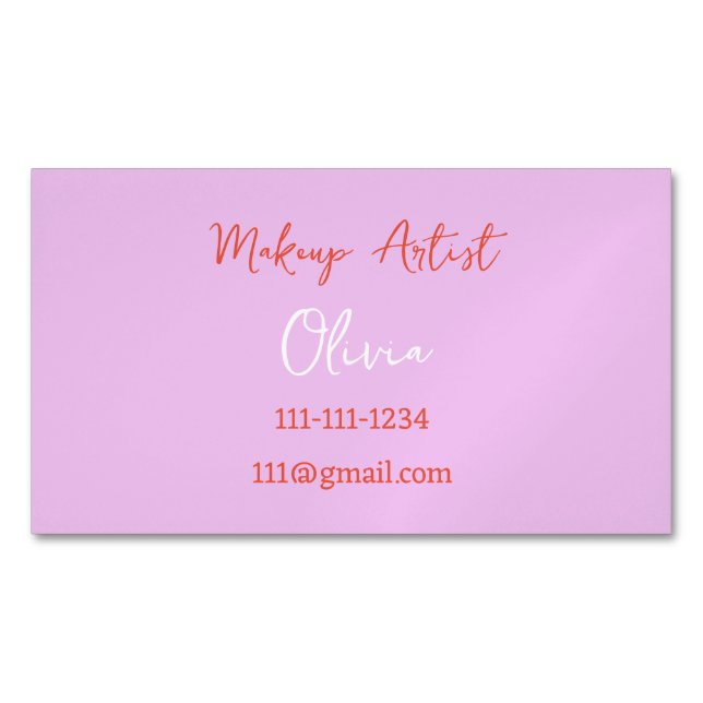 MAKEUP ARTIST BUSINESS CARD PINK AND RED (Front)
